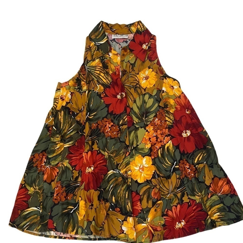 Vintage French Connection Tropical Swing Top Med - Picture 2 of 7